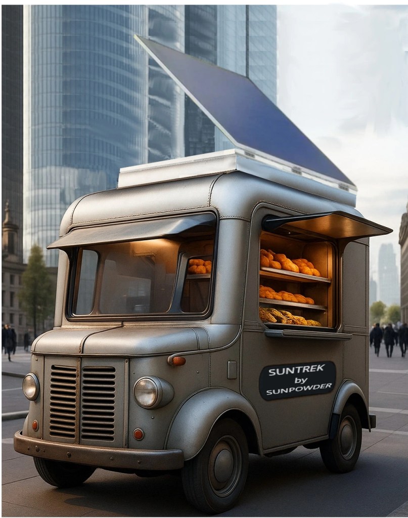 illustration du tracker solaire suntrek sur un food truck