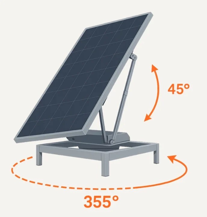 illustration du tracker solaire 2 axes